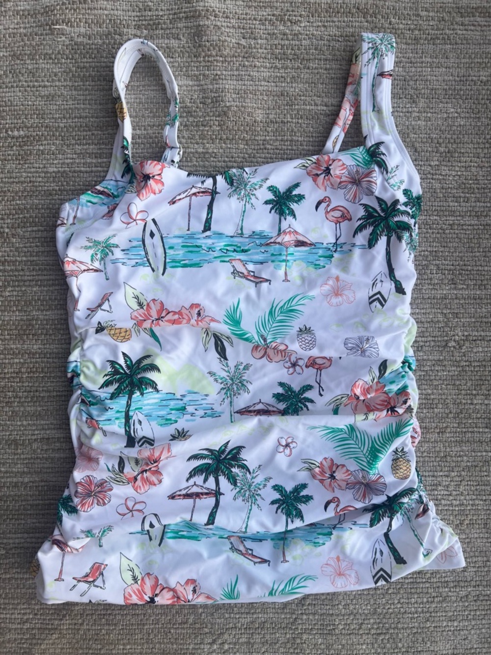 Miraclesuit x Talbots Light Control Hawaiian Tropical Tankini Top  size 6
